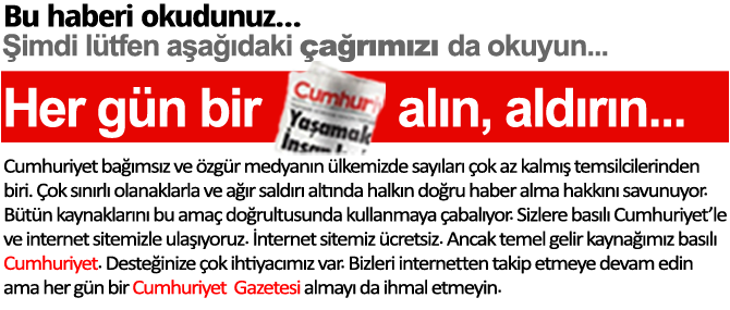 Cumhuriyet Gazetesi’nin internet sitesinde her haberin sonunda görebileceğiniz görsel